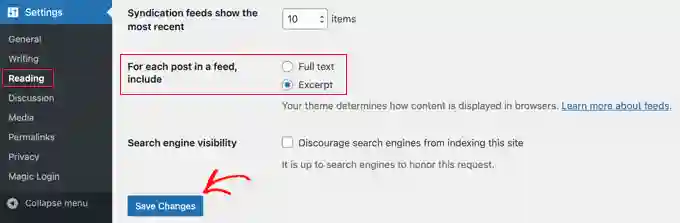 I feed RSS possono contenere il testo completo o un estratto di ogni post